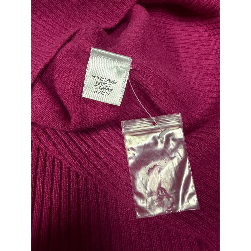 Apt 9 Pure Cashmere Pink Magenta Cowl Neck Pullover Sweater Cozy Minimalist L - Picture 12 of 13